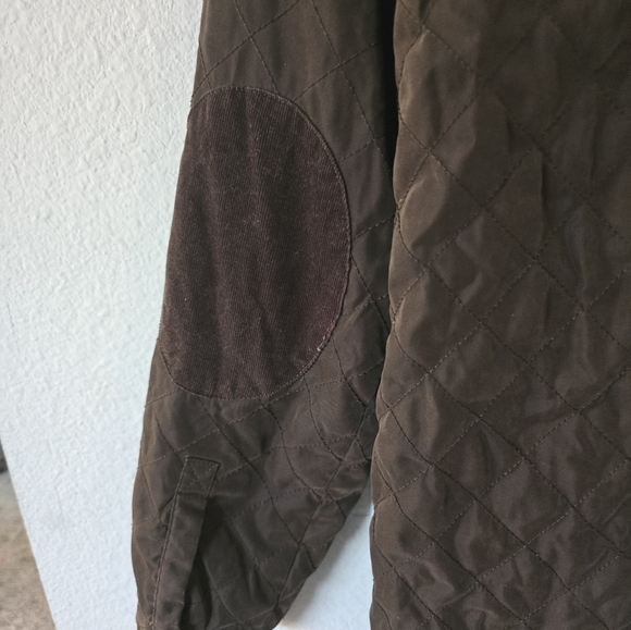 Faconnable Jacket Women XS Brown Quilted Elbow Patch Outerwear Long Sleeve - Picture 13 of 13